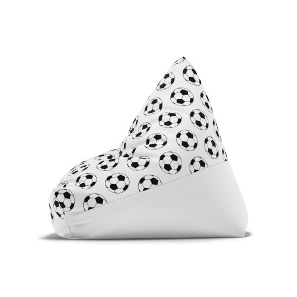 White Soccer Bean Bag Chair Cover - Image 4