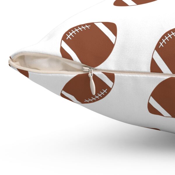 White Football Throw Pillow - Image 3