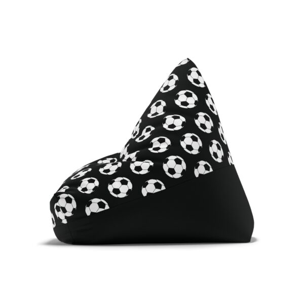 Black Soccer Bean Bag Chair Cover - Image 4