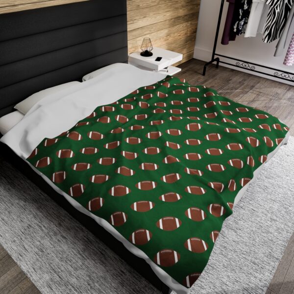 Green Velveteen Football Blanket - Image 4