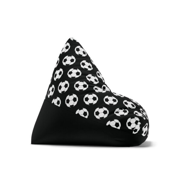 Black Soccer Bean Bag Chair Cover - Image 3