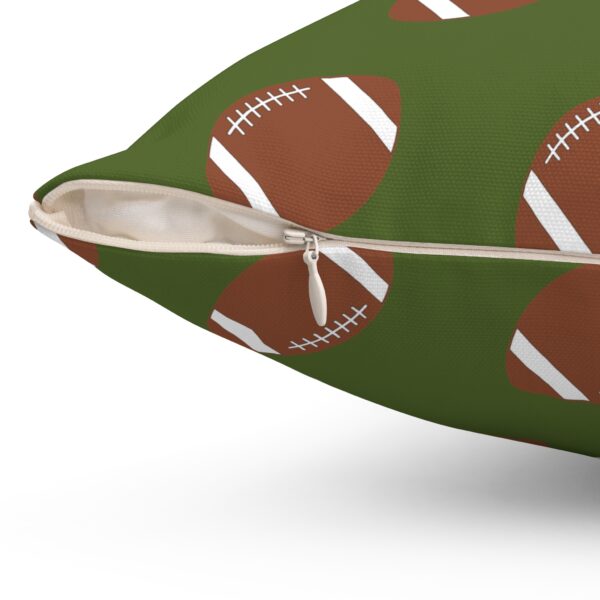 Green Football Throw Pillow - Image 3