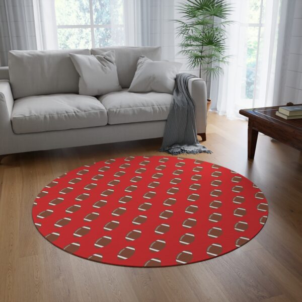 Red Football Rug