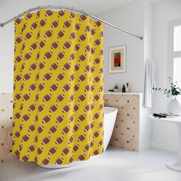 Yellow Football Shower Curtain