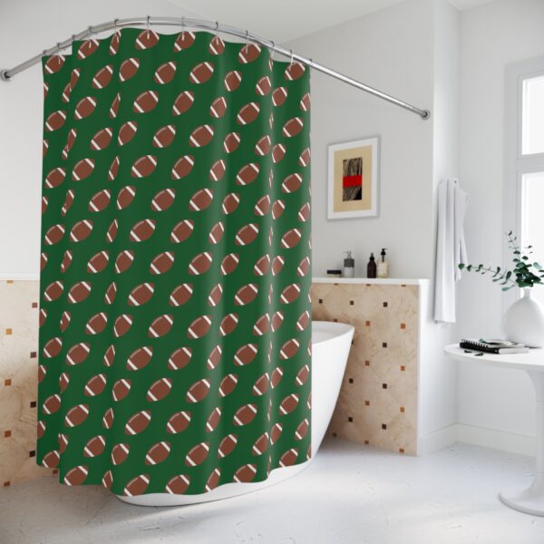 Green Football Shower Curtain