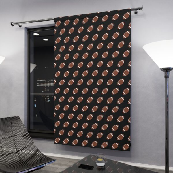 Black Football Window Curtain