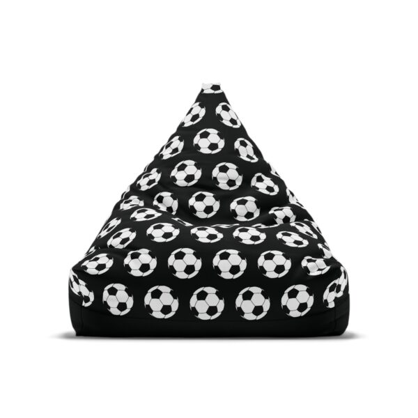 Black Soccer Bean Bag Chair Cover