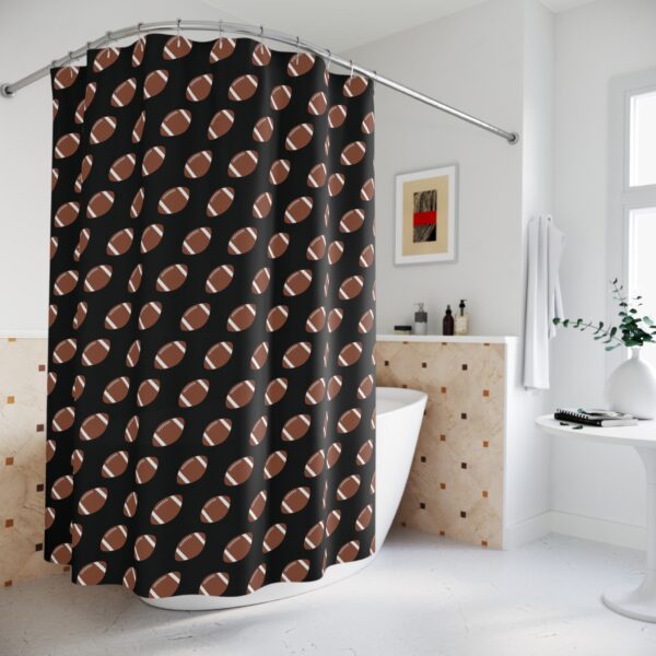 Black Football Shower Curtain