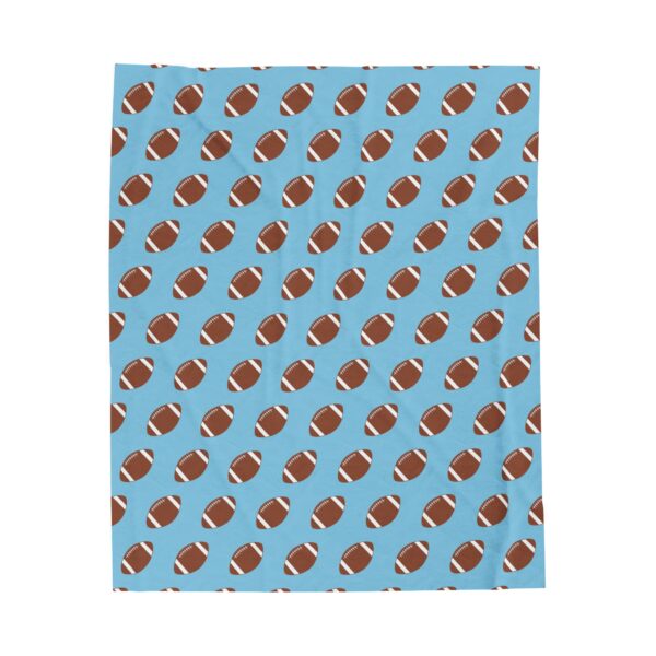 Blue Velveteen Football Blanket - Image 5