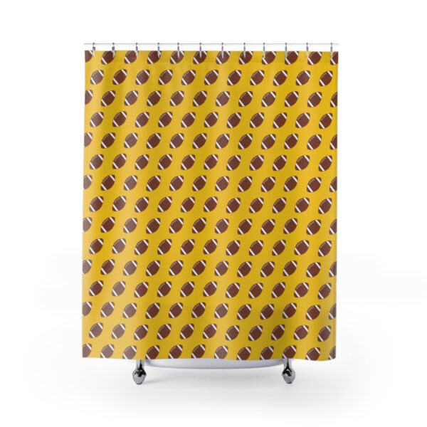 Yellow Football Shower Curtain - Image 2