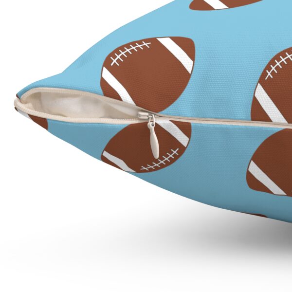 Blue Football Throw Pillow - Image 3