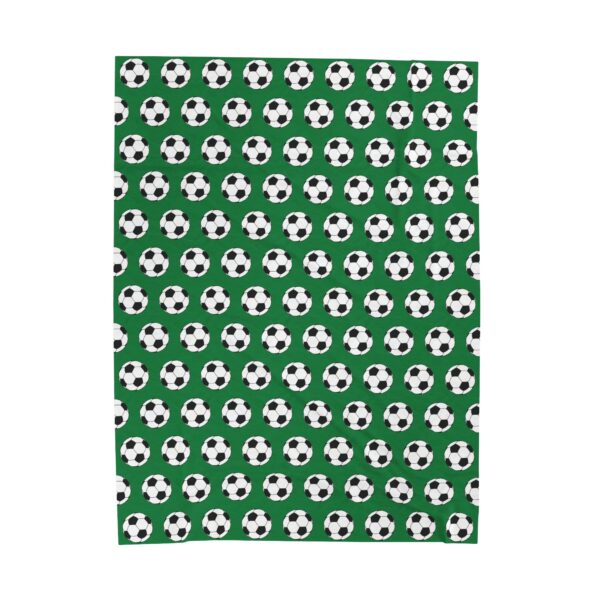 Green Velveteen Soccer Blanket - Image 2