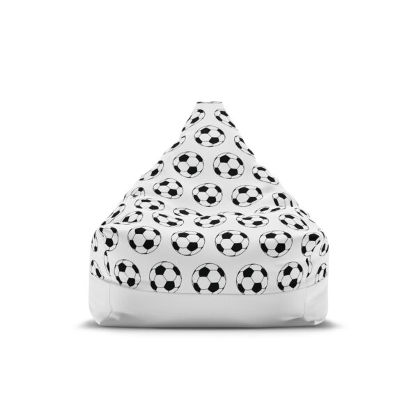 White Soccer Bean Bag Chair Cover - Image 6