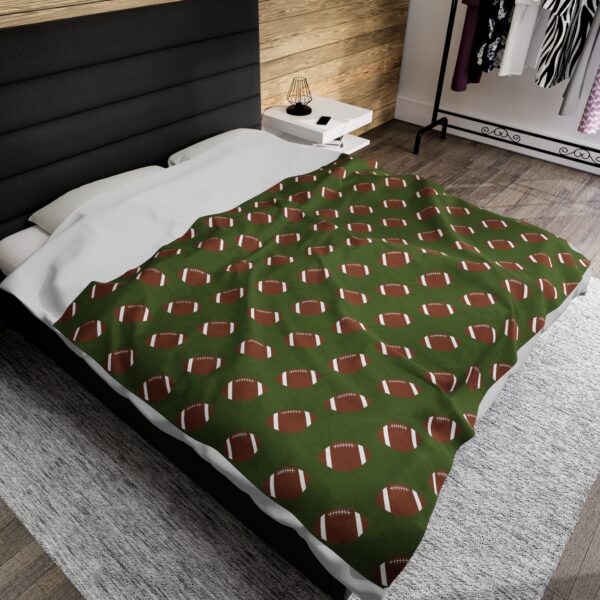 Green Velveteen Football Blanket - Image 4