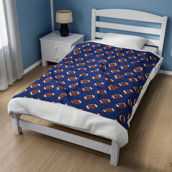 Blue Velveteen Football Blanket - Image 7