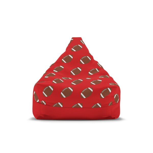 Red Football Bean Bag Chair Cover - Image 6