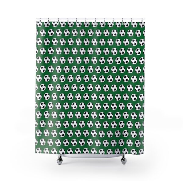 Green Soccer Shower Curtain - Image 2