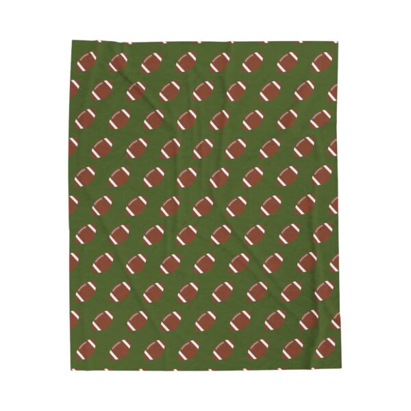 Green Velveteen Football Blanket - Image 5