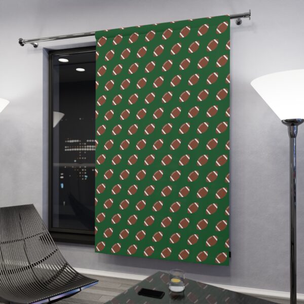 Green Football Window Curtain