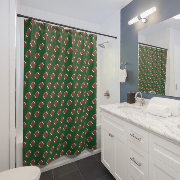 Green Football Shower Curtain - Image 4