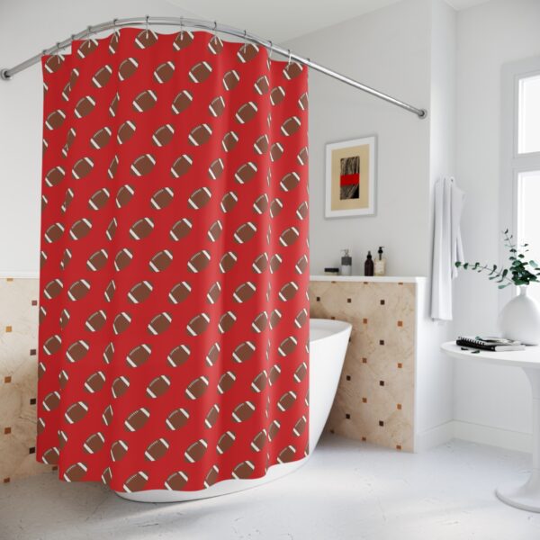 Red Football Shower Curtain