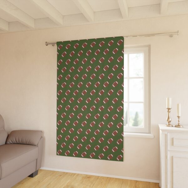 Green Football Window Curtain - Image 3