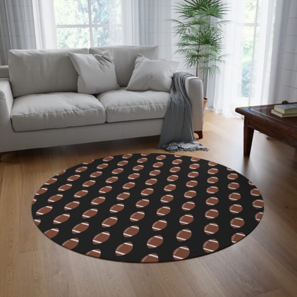 Black Football Rug