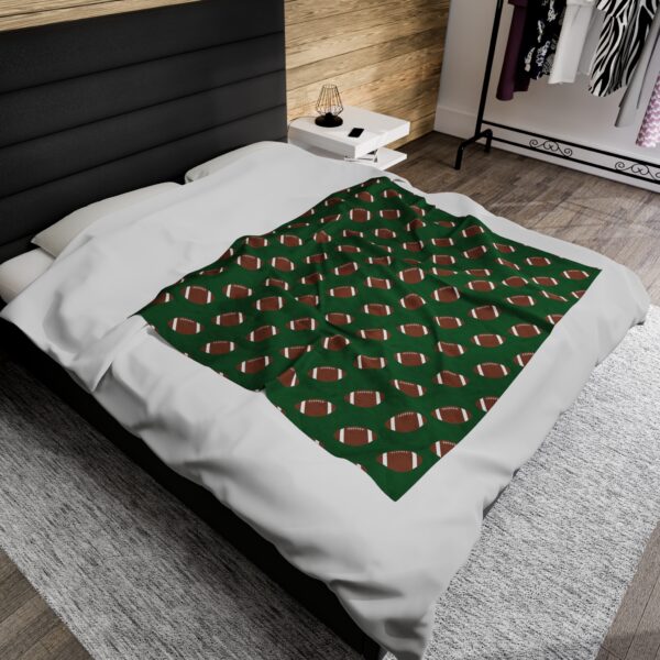 Green Velveteen Football Blanket - Image 8