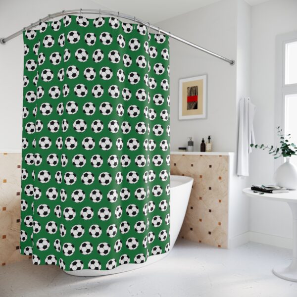 Green Soccer Shower Curtain