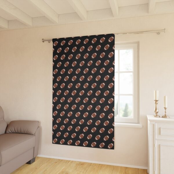 Black Football Window Curtain - Image 3