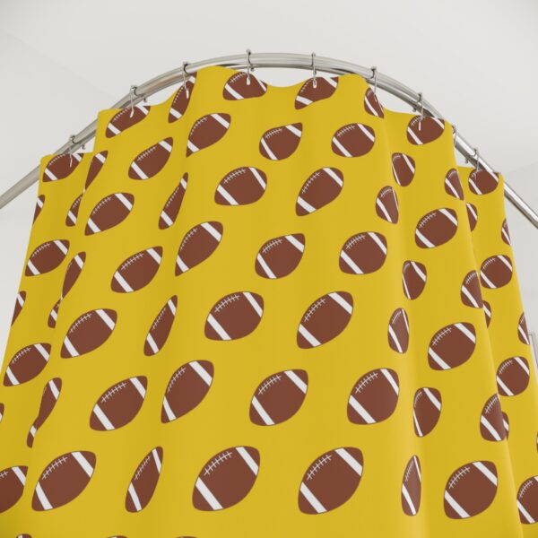 Yellow Football Shower Curtain - Image 3