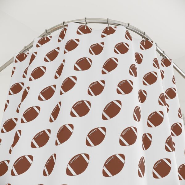 White Football Shower Curtain - Image 3