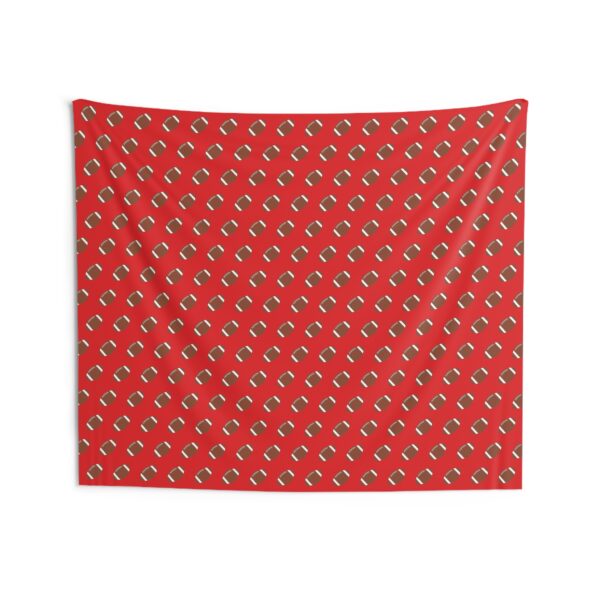 Red Football Wall Tapestry