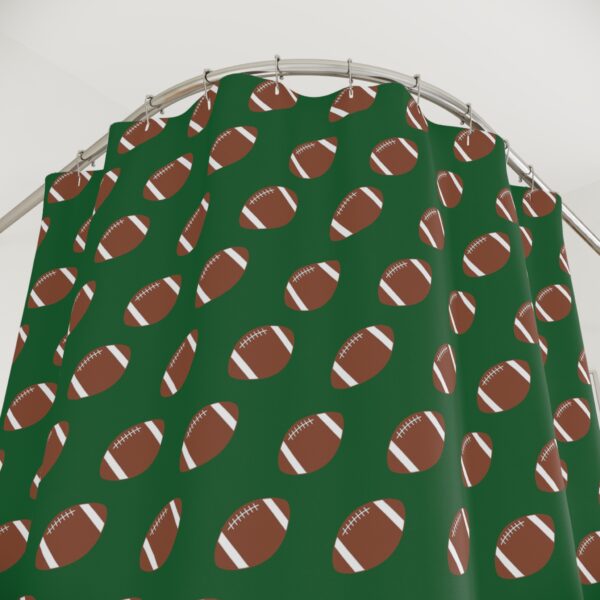 Green Football Shower Curtain - Image 3