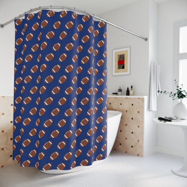 Blue Football Shower Curtain