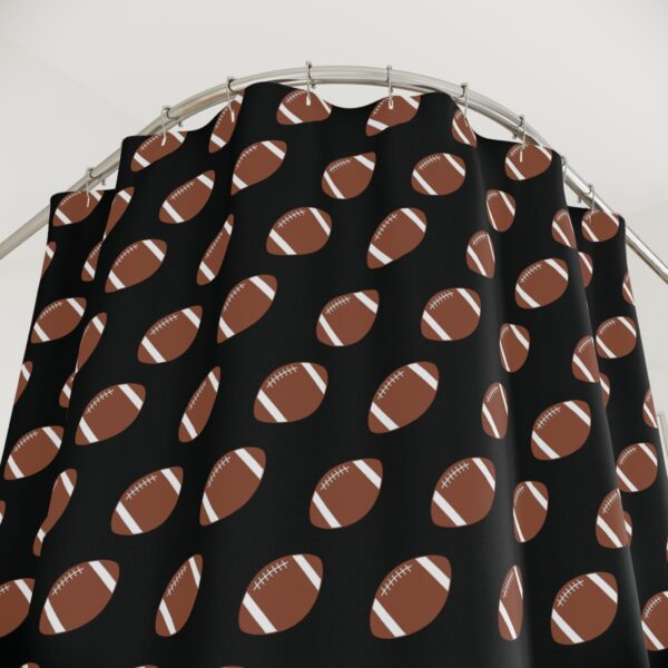 Black Football Shower Curtain - Image 3