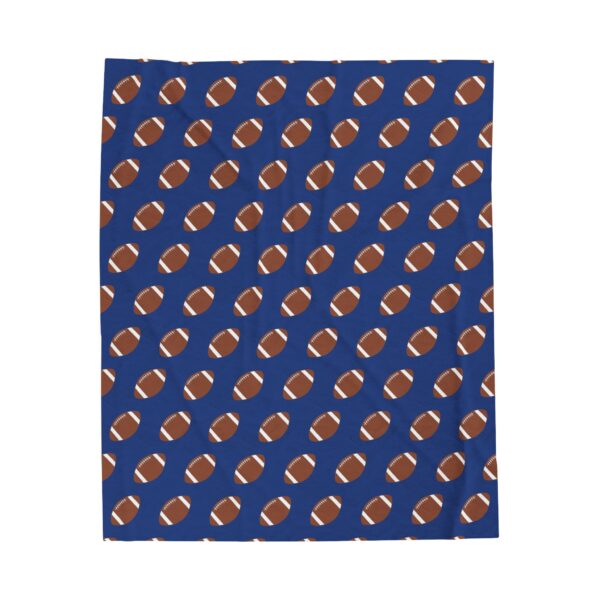 Blue Velveteen Football Blanket - Image 5