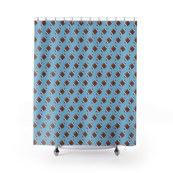 Blue Football Shower Curtain - Image 2