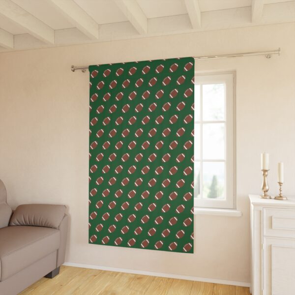 Green Football Window Curtain - Image 3