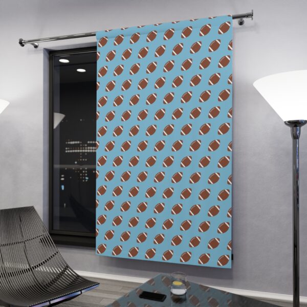 Blue Football Window Curtain